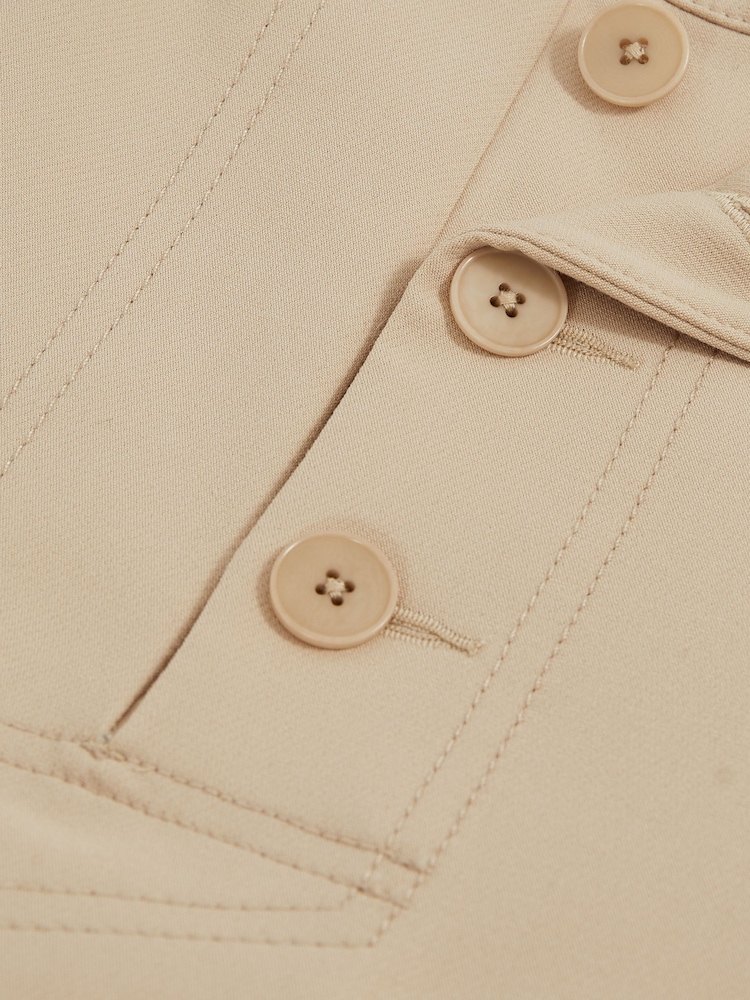 Reiss Neutral Sidney Button-Detail Wide-Leg Trousers - Image 7 of 7