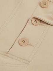 Reiss Neutral Sidney Petite Button-Detail Wide-Leg Trousers - Image 6 of 7