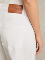 Reiss White Belinda Straight Leg Turn Up Jeans - Image 4 of 6