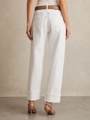 Reiss White Belinda Straight Leg Turn Up Jeans - Image 5 of 6