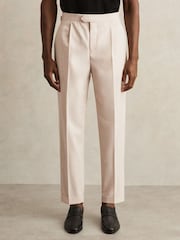 Reiss Ecru Elite Tapered Turn-Up Trousers - Image 3 of 6