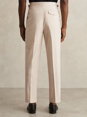 Reiss Ecru Elite Tapered Turn-Up Trousers - Image 5 of 6