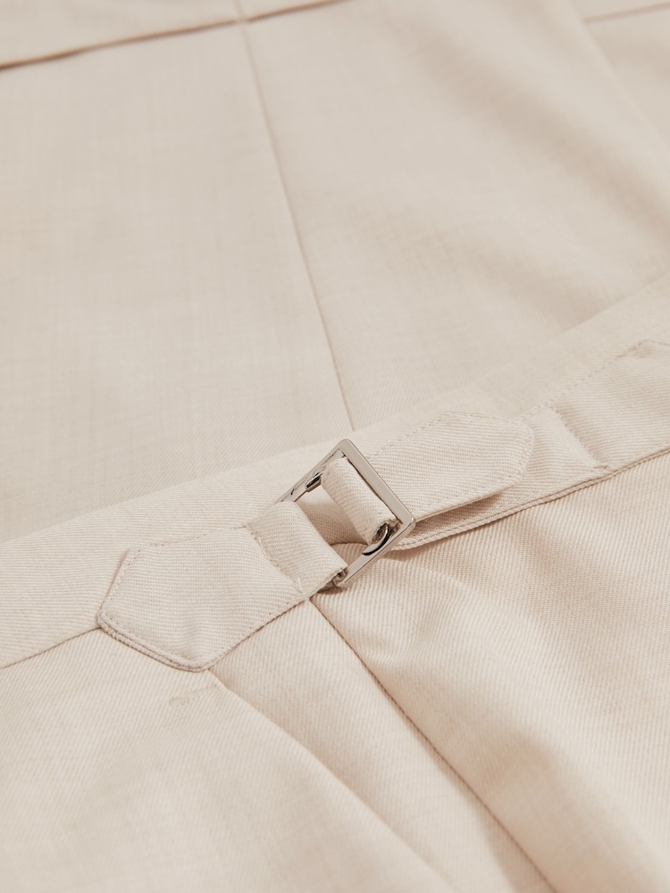 Reiss Ecru Elite Tapered Turn-Up Trousers - Image 6 of 6