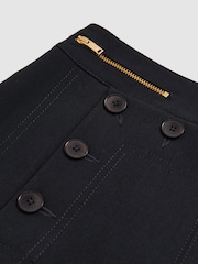 Reiss Navy Sidney Button-Detail Wide-Leg Trousers - Image 6 of 6