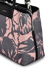 Radley Medium Southwell Gardens Floral Print Zip Top Grab Black Bag - Imagen 4 de 5