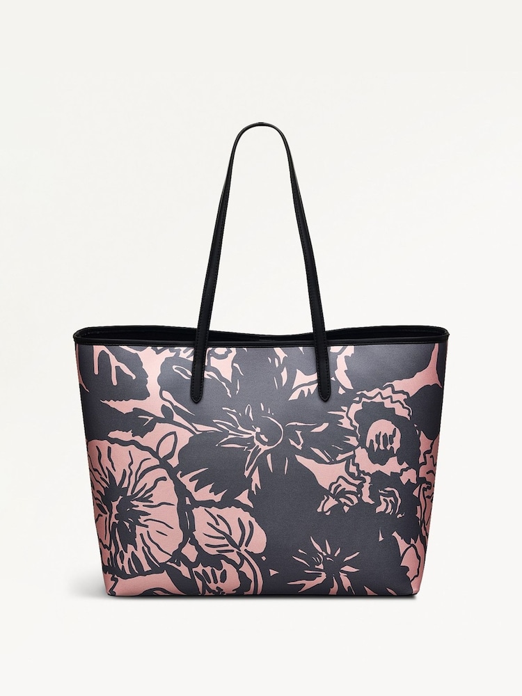 Radley Large Southwell Gardens Floral Print Open Top Black Tote Bag - Image 1 of 5