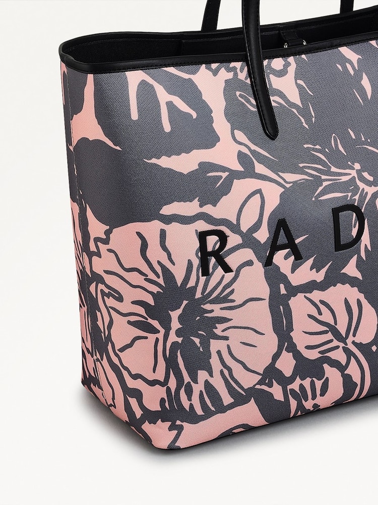 Radley Large Southwell Gardens Floral Print Open Top Black Tote Bag - Image 3 of 5