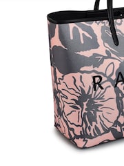 Radley Large Southwell Gardens Floral Print Open Top Black Tote Bag - Image 4 of 5