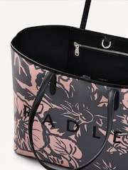 Radley Large Southwell Gardens Floral Print Open Top Black Tote Bag - Image 5 of 5