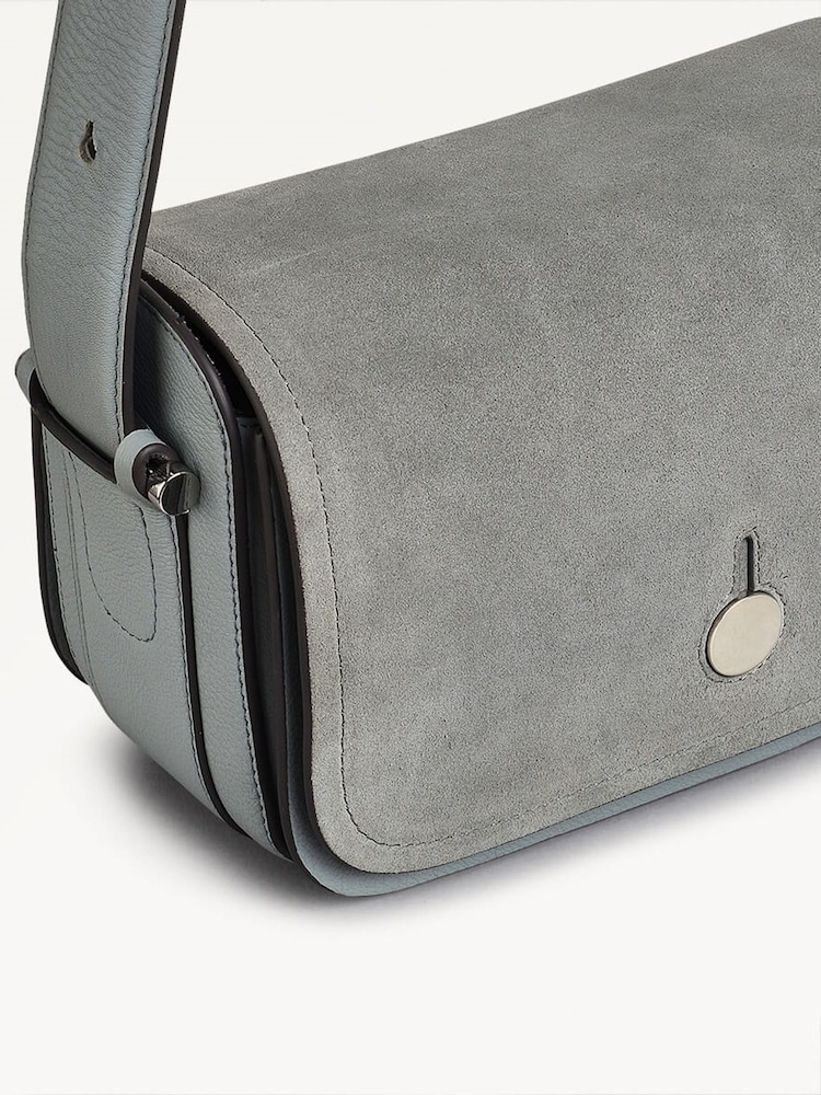 Radley London Medium Grey Bathurst Mews Suede Flapover Cross-Body Bag - Image 5 of 5