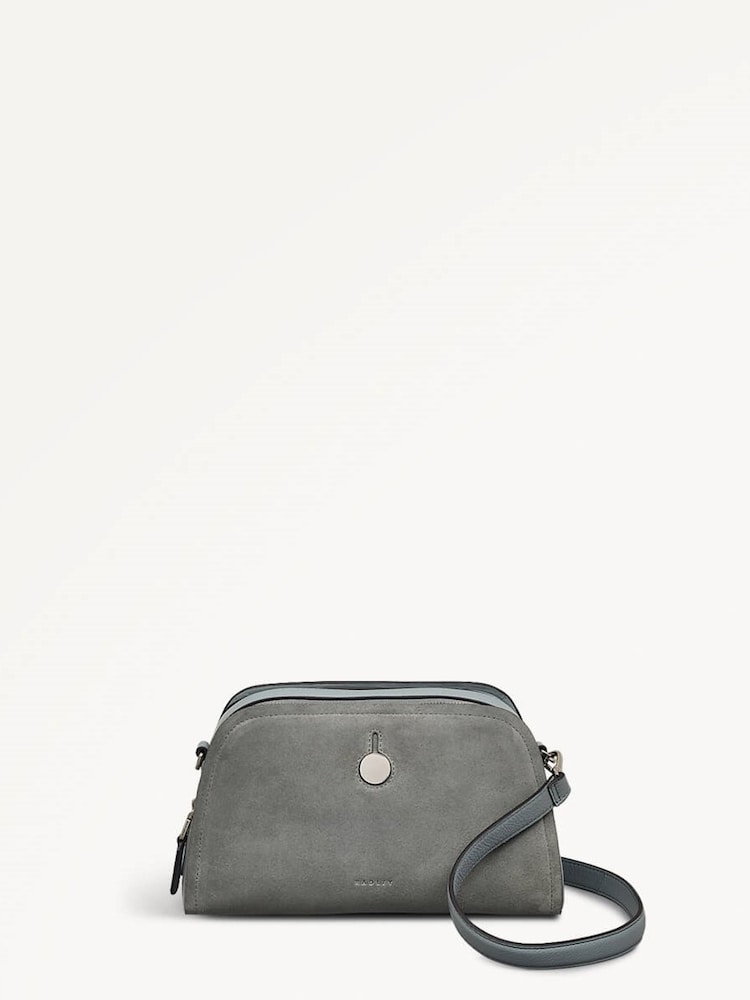 Radley London Grey Small Bathurst Mews Suede Ziptop Crossbody Bag - Image 1 of 5