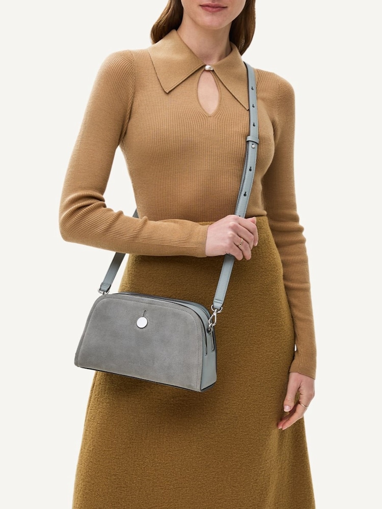 Radley London Grey Small Bathurst Mews Suede Ziptop Crossbody Bag - Image 5 of 5