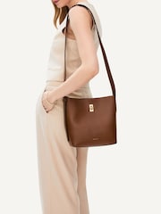 Radley Medium Threadneedle Street Faux Fur Lizard Open Top Brown Cross-Body Bag - Image 1 of 5