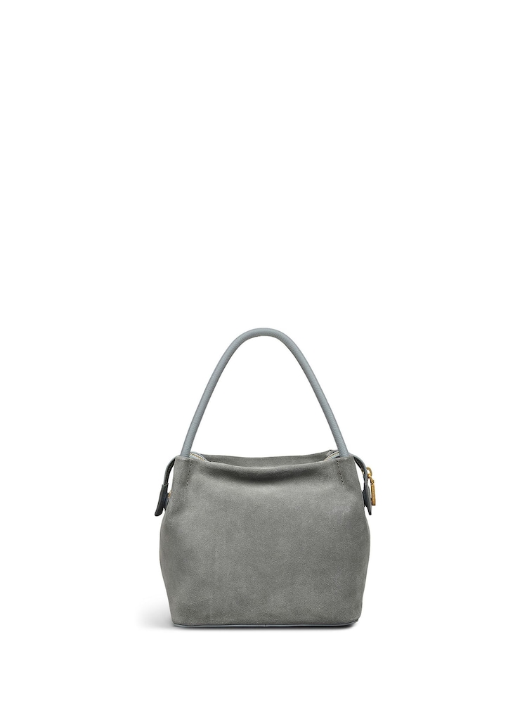Radley Small Grey Ivydale Road Suede Zip Top Cross-Body Bag - Image 2 of 4