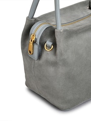 Radley Small Grey Ivydale Road Suede Zip Top Cross-Body Bag - Image 3 of 4