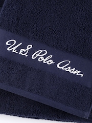U.S. Polo Assn. Navy Iris Pure Cotton Horse Crest Towel - Image 2 of 3