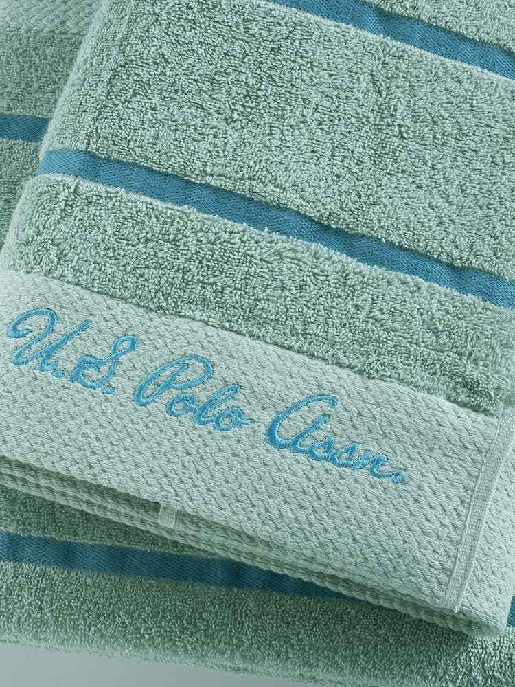 U.S. Polo Assn. Pure Cotton Satin Stripe Towel - Изображение 2 из 3 U.S. Polo Assn. Pure Cotton Satin Stripe Towel - Изображение 2 из 3