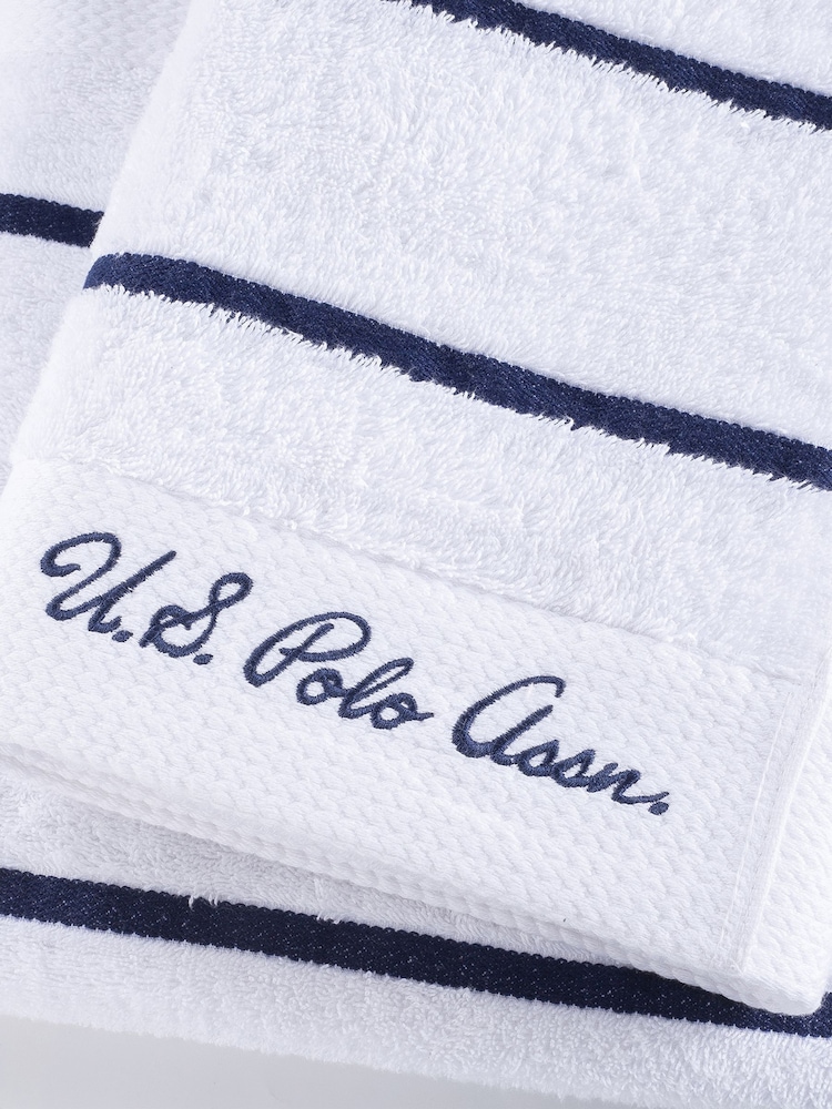 U.S. Polo Assn. Pure Cotton Satin Stripe Towel - Image 2 of 3