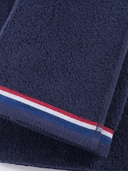 U.S. Polo Assn. Navy Iris Pure Cotton Brand Stripe Towel - Image 2 of 3