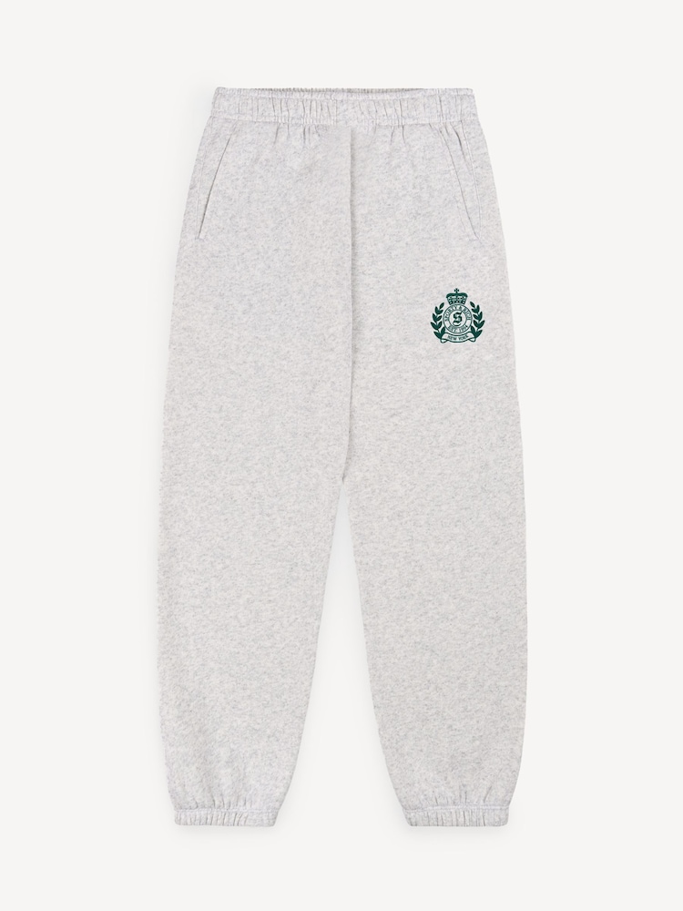 Sporty & Rich Grey Kids H&W Crest Sweatpants - Image 1 of 7 Sporty & Rich Grey Kids H&W Crest Sweatpants - Image 1 of 7