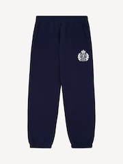 Sporty & Rich Blue Kids H&W Crest Sweatpants - Image 1 of 4