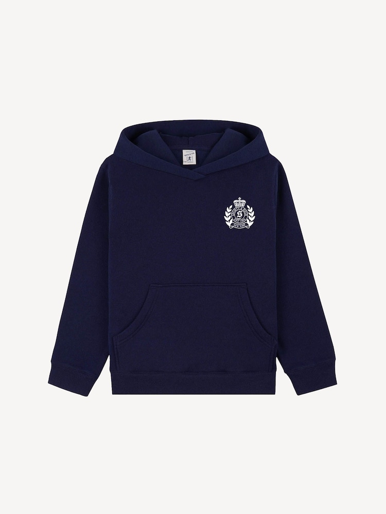 Sporty & Rich Blue Kids H&W Crest Hoodie - Image 1 of 4 Sporty & Rich Blue Kids H&W Crest Hoodie - Image 1 of 4
