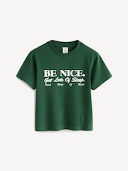 Sporty & Rich Green Kids Be Nice T-Shirt - Image 1 of 6