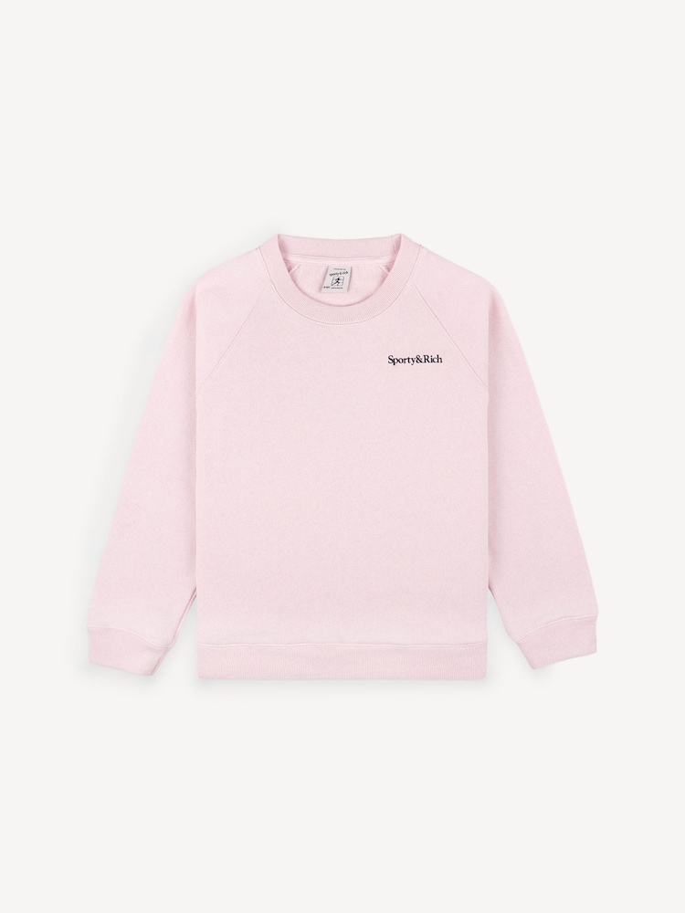 Sporty & Rich Pink Kids Eat More Veggies Sweattop - Image 1 of 5