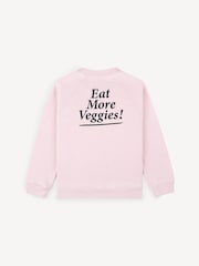 Sporty & Rich Pink Kids Eat More Veggies Sweattop - Image 2 of 5
