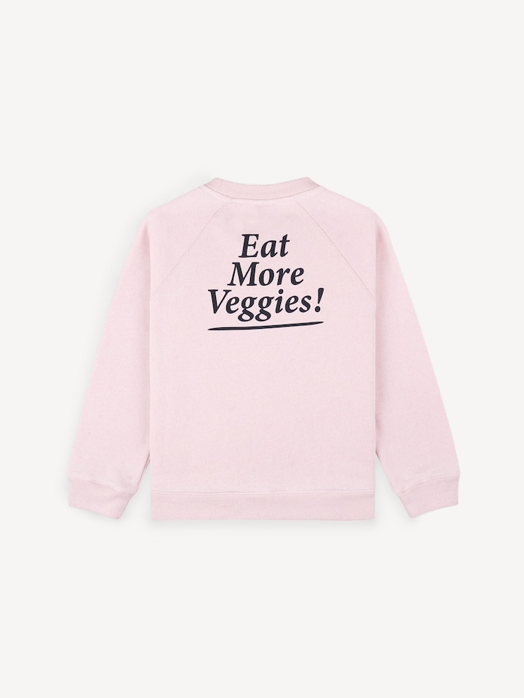 Sporty & Rich Pink Kids Eat More Veggies Sweattop - Image 2 of 5
