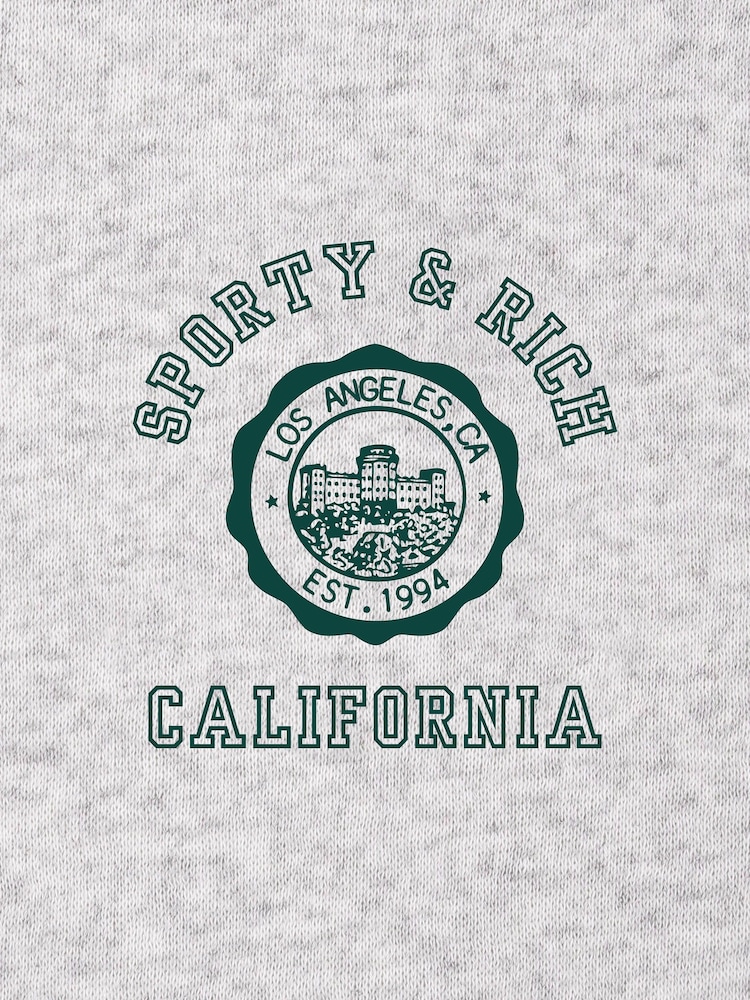 Sporty & Rich Grey Kids California Emblem Crewneck Sweatshirt - Image 4 of 4 Sporty & Rich Grey Kids California Emblem Crewneck Sweatshirt - Image 4 of 4