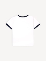 Sporty & Rich White Wellness Club Flocked Ringer T-Shirt - Image 2 of 3