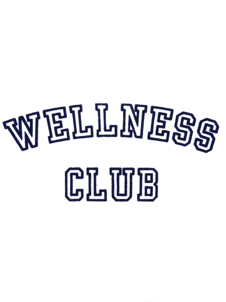Sporty & Rich White Wellness Club Flocked Ringer T-Shirt - Image 3 of 3