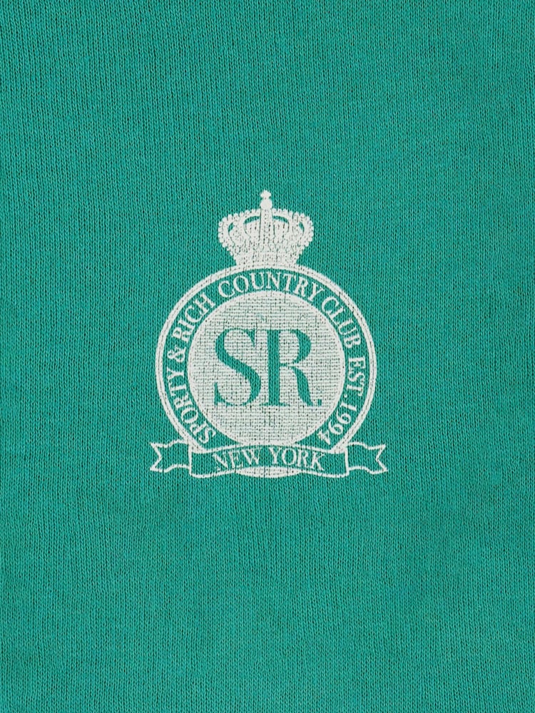 Sporty & Rich Green Kids Royal Club Gym Shorts - Image 4 of 4
