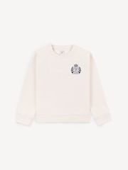 Sporty & Rich Cream Kids H&W Crest Crewneck Sweatshirt - Image 1 of 4
