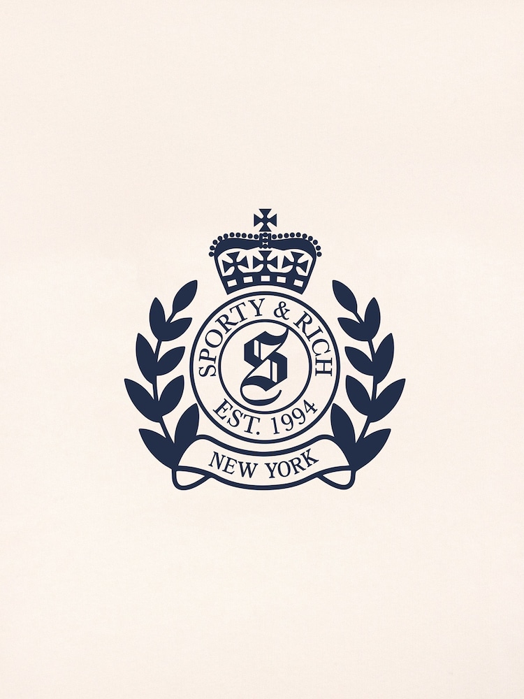 Sporty & Rich Cream Kids H&W Crest Crewneck Sweatshirt - Image 4 of 4