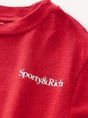Sporty & Rich Red Kids Eat More Veggies Sweattop - Image 3 of 5