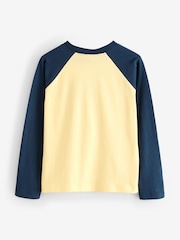 Sporty & Rich Yellow Kids California Emblem Baseball T-Shirt - Image 2 of 5