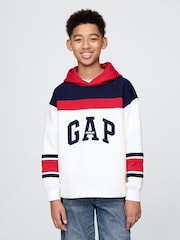 Gap Vintage Soft francoski frotir z izrazitim barvnim vzorcem Logo kapucar; jopa/pulover s kapuco (4-13let) - Slika 1 iz 5