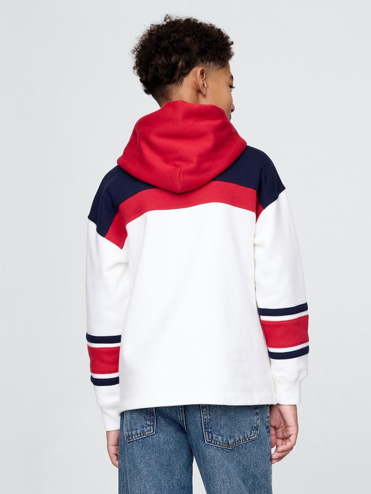 Gap Vintage Soft francoski frotir z izrazitim barvnim vzorcem Logo kapucar; jopa/pulover s kapuco (4-13let) - Slika 2 iz 5