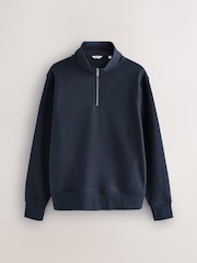 Navy Blue/Green Jersey Cotton Rich Quarter Zip Sweatshirts 2 Pack - Image 2 of 10