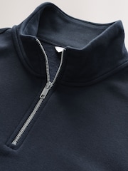 Navy Blue/Green Jersey Cotton Rich Quarter Zip Sweatshirts 2 Pack - Image 3 of 10