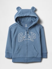 Azul - Sudadera con capucha, diseño suave de estilo vintage y logo de oso de Gap (recién nacido - 24 meses) - Imagen 1 de 2