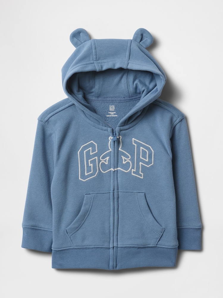 Azul - Sudadera con capucha, diseño suave de estilo vintage y logo de oso de Gap (recién nacido - 24 meses) - Imagen 1 de 2