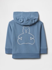 Azul - Sudadera con capucha, diseño suave de estilo vintage y logo de oso de Gap (recién nacido - 24 meses) - Imagen 2 de 2