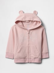 Gap Pink Vintage Soft Bear Logo Zip Hoodie (Newborn-24mths) - Image 1 of 2