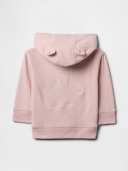 Gap Pink Vintage Soft Bear Logo Zip Hoodie (Newborn-24mths) - Image 2 of 2