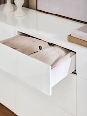 White Sloane Glass 9 Drawer Collection Luxe Chest of Drawers - Image 3 of 8