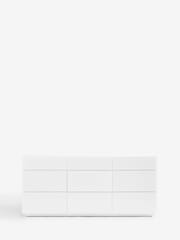 White Sloane Glass 9 Drawer Collection Luxe Chest of Drawers - Image 5 of 8