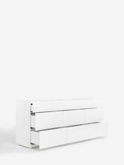 White Sloane Glass 9 Drawer Collection Luxe Chest of Drawers - Image 6 of 8